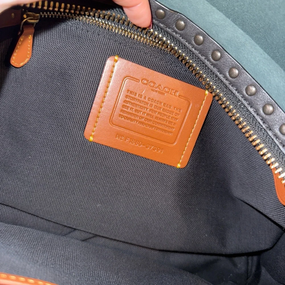 Coach Dark Green and Black Leather Shoulder Bag - Picture 5 of 5
